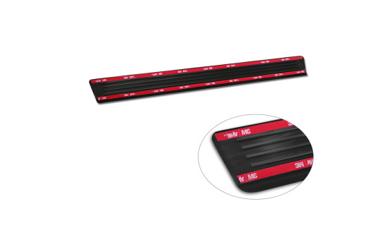 Seuils de porte en acier inoxydable noirs sur mesure pour Skoda Octavia IV Berline/Kombi 2020 - 'Lines' - 4 piè, Image 6