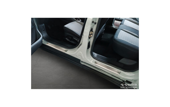 Seuils de porte en acier inoxydable sur mesure pour Ford Tourneo Courier II 2023 - 'Lines' - 4 pièces