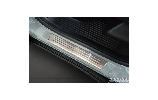 Seuils de porte en acier inoxydable sur mesure pour Ford Tourneo Courier II 2023 - 'Lines' - 4 pièces, Image 4