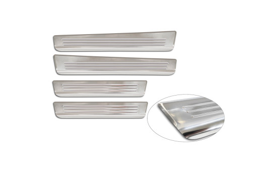 Seuils de porte en acier inoxydable sur mesure pour Ford Tourneo Courier II 2023 - 'Lines' - 4 pièces, Image 5