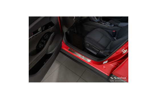 Seuils de porte en acier inoxydable sur mesure pour Mazda CX-30 2019 - - 'Lines' - 4 pièces