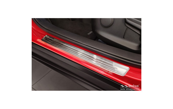 Seuils de porte en acier inoxydable sur mesure pour Mazda CX-30 2019 - - 'Lines' - 4 pièces, Image 2