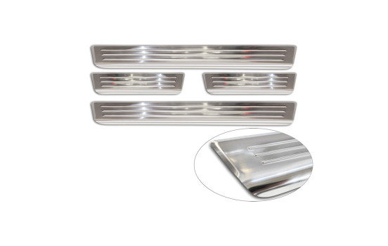 Seuils de porte en acier inoxydable sur mesure pour Opel Mokka II 2020 - 'Lines' - 4 pièces, Image 5