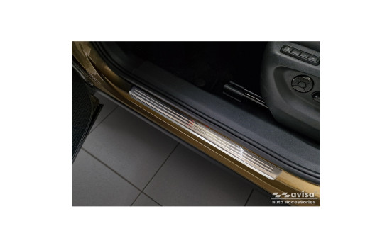 Seuils de porte en acier inoxydable sur mesure pour Skoda Kodiaq II (PS7) 2024 - 'Lines' - 4 pièces, Image 2