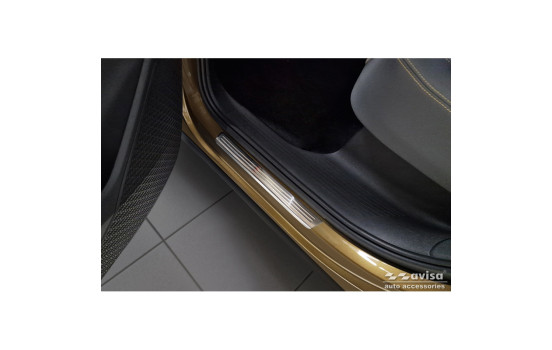 Seuils de porte en acier inoxydable sur mesure pour Skoda Kodiaq II (PS7) 2024 - 'Lines' - 4 pièces, Image 3