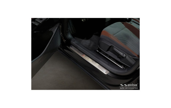 Seuils de porte en acier inoxydable sur mesure pour Volkswagen ID.4 2020 - 'Lines' - 4 pièces