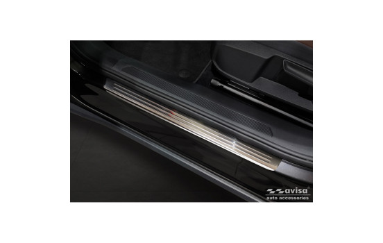 Seuils de porte en acier inoxydable sur mesure pour Volkswagen ID.4 2020 - 'Lines' - 4 pièces, Image 2