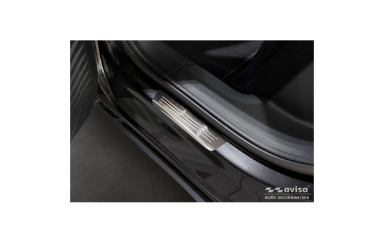 Seuils de porte en acier inoxydable sur mesure pour Volkswagen ID.4 2020 - 'Lines' - 4 pièces, Image 4