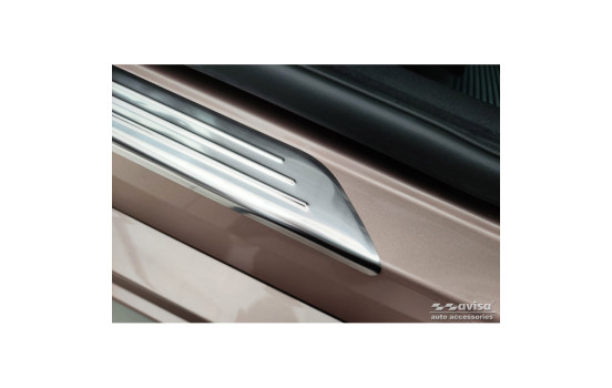 Seuils de porte en inox adaptés pour Fiat 500e Berlina 3 portes 2020- 2 pièces, Image 3