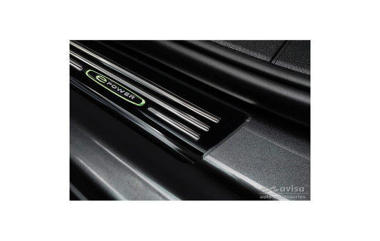 Seuils de porte en Inox noir brillant adaptable à Volkswagen Caddy V 2020- 'E-Power' - 2 pièces, Image 3