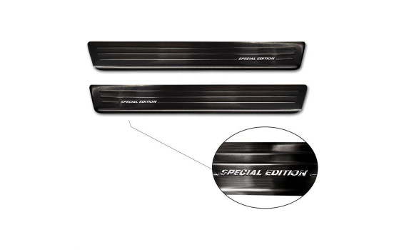 Seuils de porte Inox noirs adaptables à Volkswagen Caddy V 2020- - 'Special Edition' - 2 pièces, Image 4