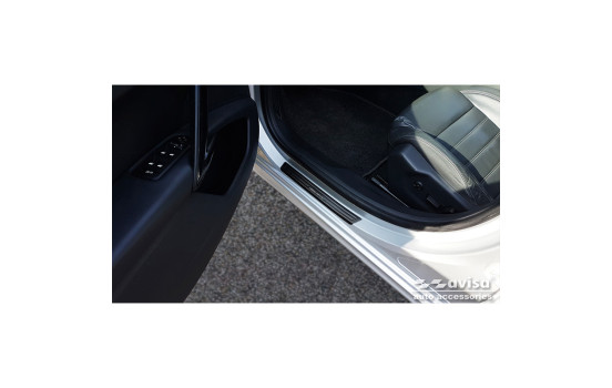 Seuils de portes Inox noirs adaptables sur Peugeot 508 Sedan & SW 2011-2014 & FL 2014-2018 - 'Special Edi