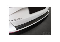Protecteur de pare-chocs arrière en acier inoxydable noir pour Skoda Karoq Facelift 2022- 'Ribs'