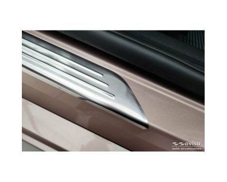 Seuils de porte en inox adaptés pour Fiat 500e Berlina 3 portes 2020- 2 pièces, Image 3