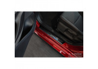 Seuils de portes Inox noirs adaptables à Toyota Yaris IV Hatchback 2020- 'Hybrid' - 4 pièces
