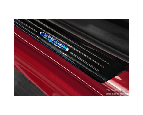 Seuils de portes Inox noirs adaptables à Toyota Yaris IV Hatchback 2020- 'Hybrid' - 4 pièces, Image 3