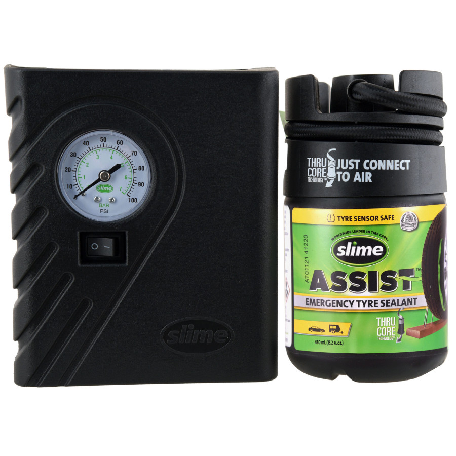 Kit De Réparation Slime Smart Repair 50050 - Compresseur 12V Et Gel Anti-crevaison - Jusqu'à 6 Mm - Sans Outil