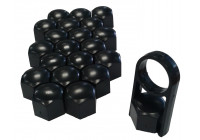 Universele wielmoerkapjes zwart kunststof 17mm