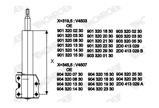 Schokdemper V4507 Monroe, afbeelding 3