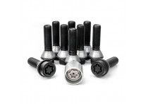 H&R Wielboutenset konisch met beweegbare ring M14x1.25 - Lengte 28mm - Zwart - 10 stuks (bv. BMW) - 
