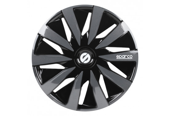 4-Delige Sparco Wieldoppenset Lazio 13-inch zwart/grijs