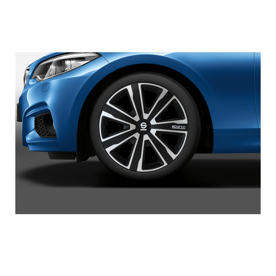 SPC1481SVBK SPARCO Palermo Wieldoppen 14 duim zwart/zilver