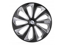 4-Delige Sparco Wieldoppenset Sicilia 14-inch zwart/zilver/carbon