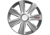 4-Delige Wieldoppenset GTX Carbon Silver 13 inch