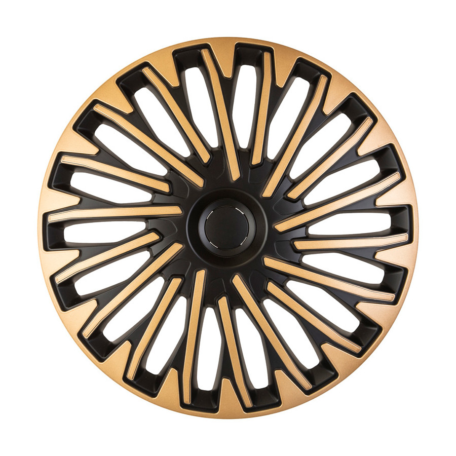 J Tec 4 Delige Wieldoppenset Orden 15 inch zwart/goud