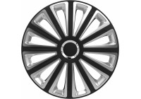 4-Delige Wieldoppenset Trend RC   Black&Silver 16 inch
