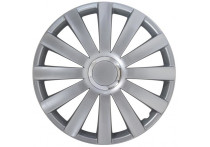 Wieldoppenset Spyder 16-inch zilver + chroom ring