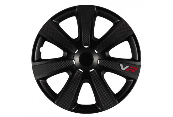 Wieldoppenset VR 14-inch zwart/carbon-look/logo