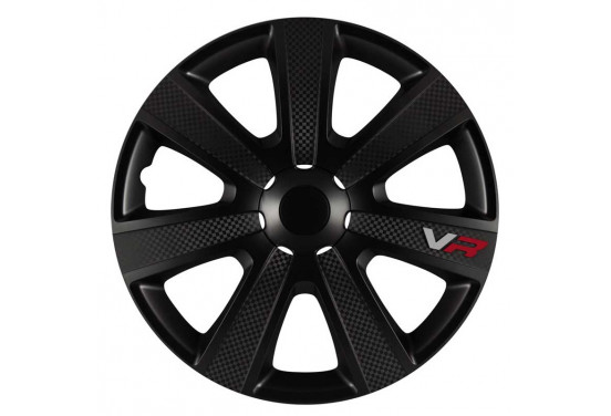 Wieldoppenset VR 15-inch zwart/carbon-look/logo