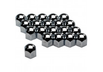 Set universele wielmoerkapjes - Chroom Staal - 19mm - set á 20 stuks