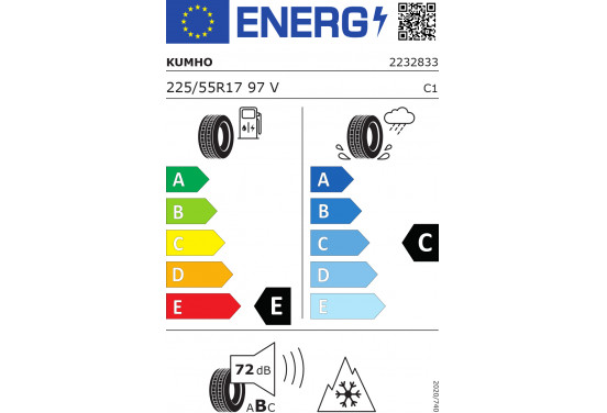 Kumho Wp71 rft 225/55 R17 97V, afbeelding 2