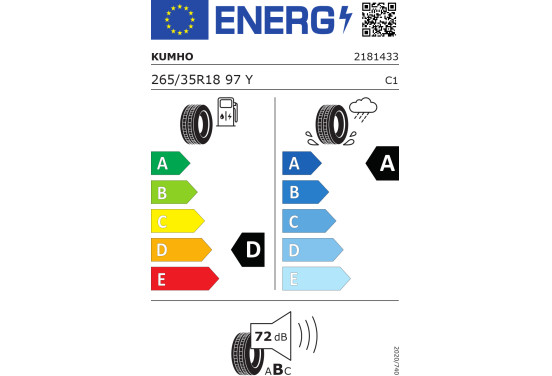 Kumho Ps91 xl 265/35 R18 97Y, afbeelding 2