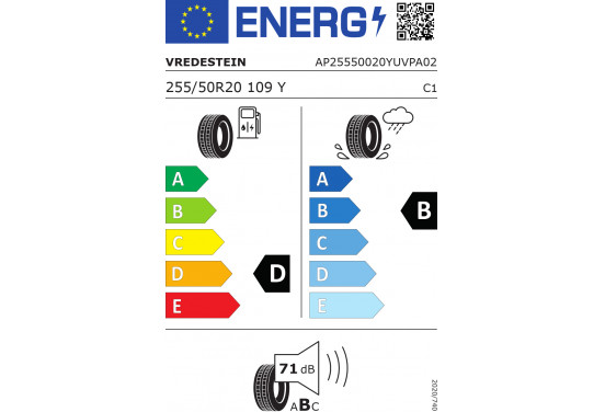 Vredestein Ultrac vorti+ xl suv 255/50 R20 109Y, afbeelding 2