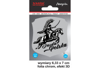 Pegatina AutoTattoo Husar 3D Cromada - 6,33 x 7 cm