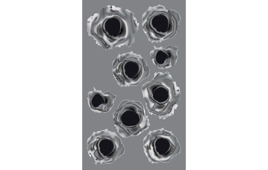 Pegatina de tatuaje de escopeta 3D cromada - 9,5 x 16,1 cm, Imagen 2