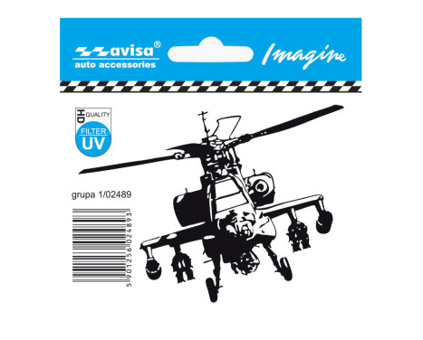 Pegatina de tatuaje para coche de helicóptero (9,6 x 7 cm)