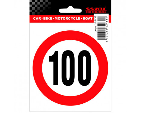 Pegatina de tatuaje automático con límite de velocidad de 100 km - 9,5 x 10 cm