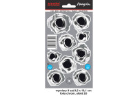 Pegatina de tatuaje de escopeta 3D cromada - 9,5 x 16,1 cm