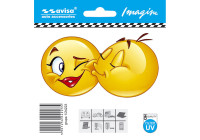 Pegatina de tatuaje para coche con caras y besos (11 x 6 cm)