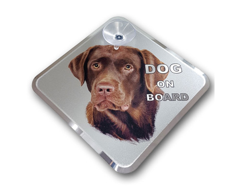 Pegatina para coche con diseño de Labrador a bordo (11,5 x 11,5 cm)