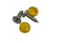Tornillo de matrícula con tapa amarilla 2 juegos