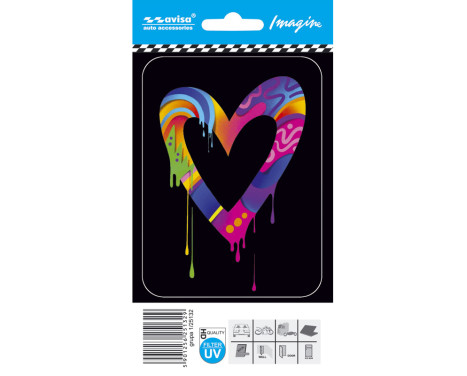 Pegatina de tatuaje de corazón para coche (8,7 x 11,6 cm)