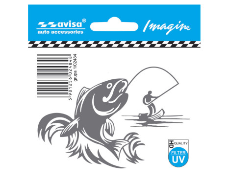 Pegatina para coche de pescador (9,7 x 6,5 cm)