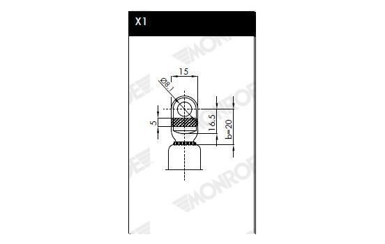 resorte de gas, maletero ML5015 Monroe, Imagen 2