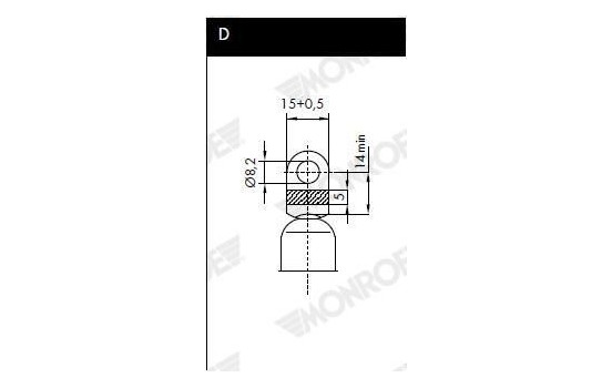 resorte de gas, maletero ML5106 Monroe, Imagen 4