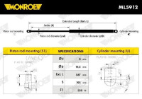 resorte de gas, maletero ML5912 Monroe